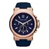 Relógio De Pulso Michael Kors Mk8295 Com Corria De Silicone Cor Azul - Bisel Ouro Rosa