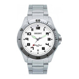 Relógio De Pulso Orient Mbss1155a Com Corria De Aço Inoxidável Cor Prata Fondo Branco