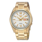 Relógio De Pulso Seiko Snkl58b1-b3kx Cor Da Correia Dourado Cor Do Bisel Dourado Cor Do Fundo Prata