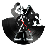 Relógio De Vinil Disco Lp Parede Leitura Livros