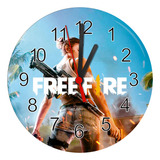 Relógio Decorativo Redonda Mdf Free Fire