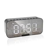 Relógio Despertador Digital Com Caixa De Som Bluetooth Rádio Espelhado Usb Led G10 (preto)