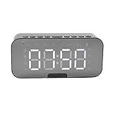 Relógio Despertador Digital Com Caixa De Som Bluetooth Rádio Espelhado USB LED G10 Preto 