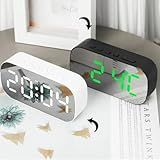 Relógio Despertador Digital De Mesa Para Quarto Escritório Display LED Com Brilho Ajustável TBS