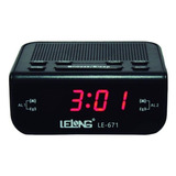 Relógio Despertador Digital Elétrico Mesa Radio Am Fm Alarme Cor Preto