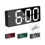 Relógio Despertador Digital Espelhado De Mesa Led