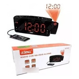 Relógio Despertador Digital Fm Usb Lelong Le 672 C Projetor Cor Preto 110 220v