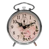 Relogio Despertador Mecanico Cromado