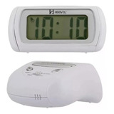 Relógio Despertador Pequeno Digital Branco Luz