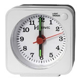 Relógio Despertador Silencioso Herweg 2510 021 Branco Pequen