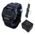 Relógio Digital Aqua Esportivo À Prova D'água + Pulseira Correia Preto Bisel Preto Aq-519 Fundo Cinza