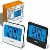 Relógio Digital Despertador De Mesa Inteligente Com Sensor De Temperatura Cabeceira Moderno Premium -Lene -Relógio Preto-