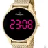 Relógio Digital Feminino Champion Ch40133h Dourado Cor Do Fundo Preto