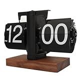 Relógio Digital Flip Down- Relógio Retro Automático De Giro De Página- Relógio Mecânico Operado Por Engrenagem Interna Para Decoração Multifuncional De Casa E Escritório -Preto-