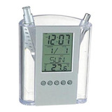 Relógio Digital Porta canetas Com Calendário E Temperatura