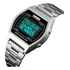 Relógio Digital Quadrado Skmei 1328 Prata Masculino Feminino