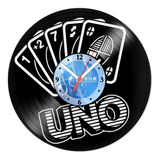 Relógio Disco De Vinil Jogos E Games Cartas Uno Vjg 007