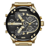 Relogio Disel Masculino Mr daddy Dourado Dz7333 4pn Big