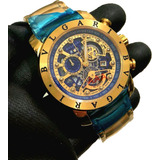 Relogio Dourado Esqueleto Bvgari