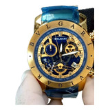 Relogio Dourado Esqueleto Bvgari