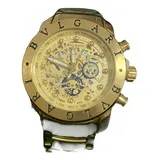 Relogio Dourado Esqueleto 