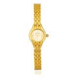 Relógio Dourado Feminino De Pulso Quartz