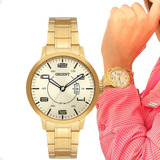 Relógio Dourado Feminino Orient Fgss1198 Eternal