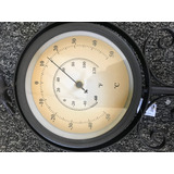 Relógio E Termômetro Jardim Galo Com Estaca 110x20x11cm