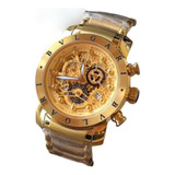 Relógio Esqueleto Bvulgaria Masculino Dourado