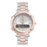 Relógio Euro Feminino Fashion Fit Sporty Bicolor Envio 24h Cor Da Correia Misto Cor Do Bisel Rosê Cor Do Fundo Branco