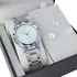 Relógio Feminino Analógico + Colar Brincos Folheado Ouro 18k