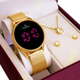 Relógio Feminino Champion Digital Dourado Pulseira