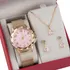 Relógio Feminino+ Colar Pingente Brincos Folheado A Ouro 18k
