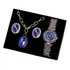 Relógio Feminino Cristais Strass Pulseira Colar Set Watch