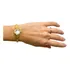 Relógio Feminino Delicado Dourado Trama Elegante Vintage