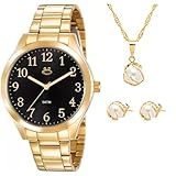 Relogio Feminino Dourado Aco