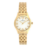 Relógio Feminino Dourado Champion Pequeno Números Romanos+nf Cor Da Correia Dourado Cor Do Bisel Dourado Cor Do Fundo Prata