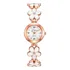 Relógio Feminino Dourado Pulseira Com Pedras Flor Analógico Cor Do Fundo Branco