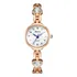 Relógio Feminino Dourado Quartz Pulseira Com Pedras E Strass Cor Da Correia Dourado Cor Do Bisel Dourado Cor Do Fundo Branco