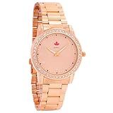 Relógio Feminino Dourado Rosé Quebec Original Em Aço Inox Aprova De Água
