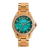 Relógio Feminino Fossil Es3385 Rose Mostrador Verde