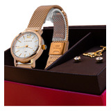Relógio Feminino Lince Dourado Delicado Original Pequeno Nf