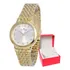 Relogio Feminino Pequeno Champion Dourado  + Kit  Semi Joia 