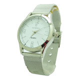 Relógio Feminino Potenzia Pulseira De Aço Inox Hiper Oferta 
