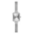 Relógio Feminino Quadrado Prata Mini Chelsea Full Silver Saint Germain Correia Prateado Bisel Prateado Fundo Prateado