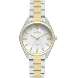 Relógio Feminino Technos Boutique Bicolor Original Com Cor Da Correia Prateado dourado Cor Do Bisel Dourado Cor Do Fundo Branco