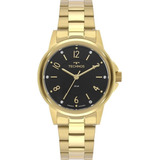 Relógio Feminino Technos Boutique Dourado Loja De Fábrica Cor Do Fundo Preto