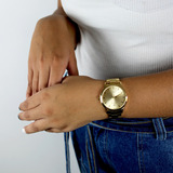Relógio Feminino Tuguir Dourado 18k Tg143 + Kit Semi Joia