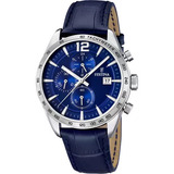 Relógio Festina Timeless Chronograph F16760 3 Azul Couro