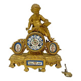 Relógio Francês Ormolu Sevres Por F Marti Querubim 1879 